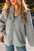 Sherpa Fleece Zip Front Drawstring Hood Drop Shoulder Pocketed Jacket